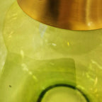Elstead Kara Table Lamp with Dark Green Glass Base and Handmade Shade