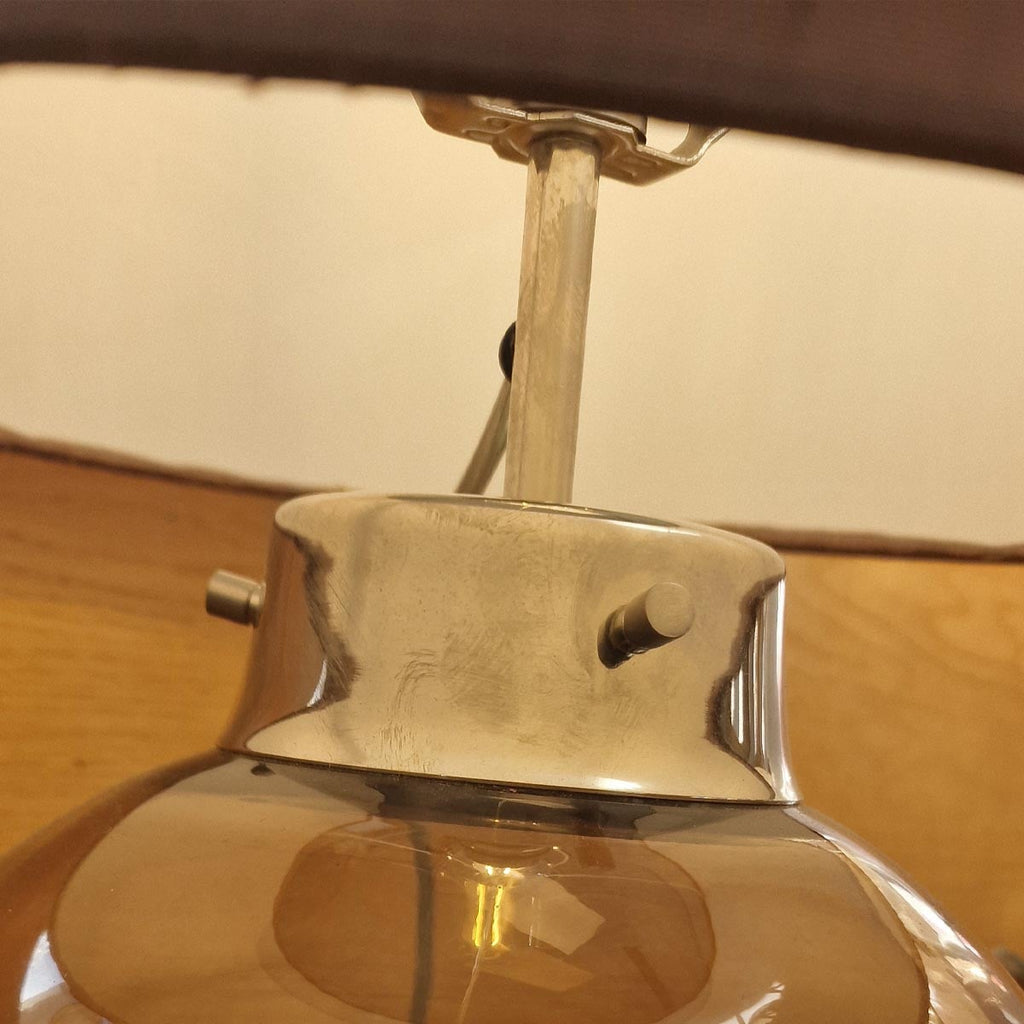 Elstead Kara Table Lamp with Smoke Glass Base and Handmade Shades