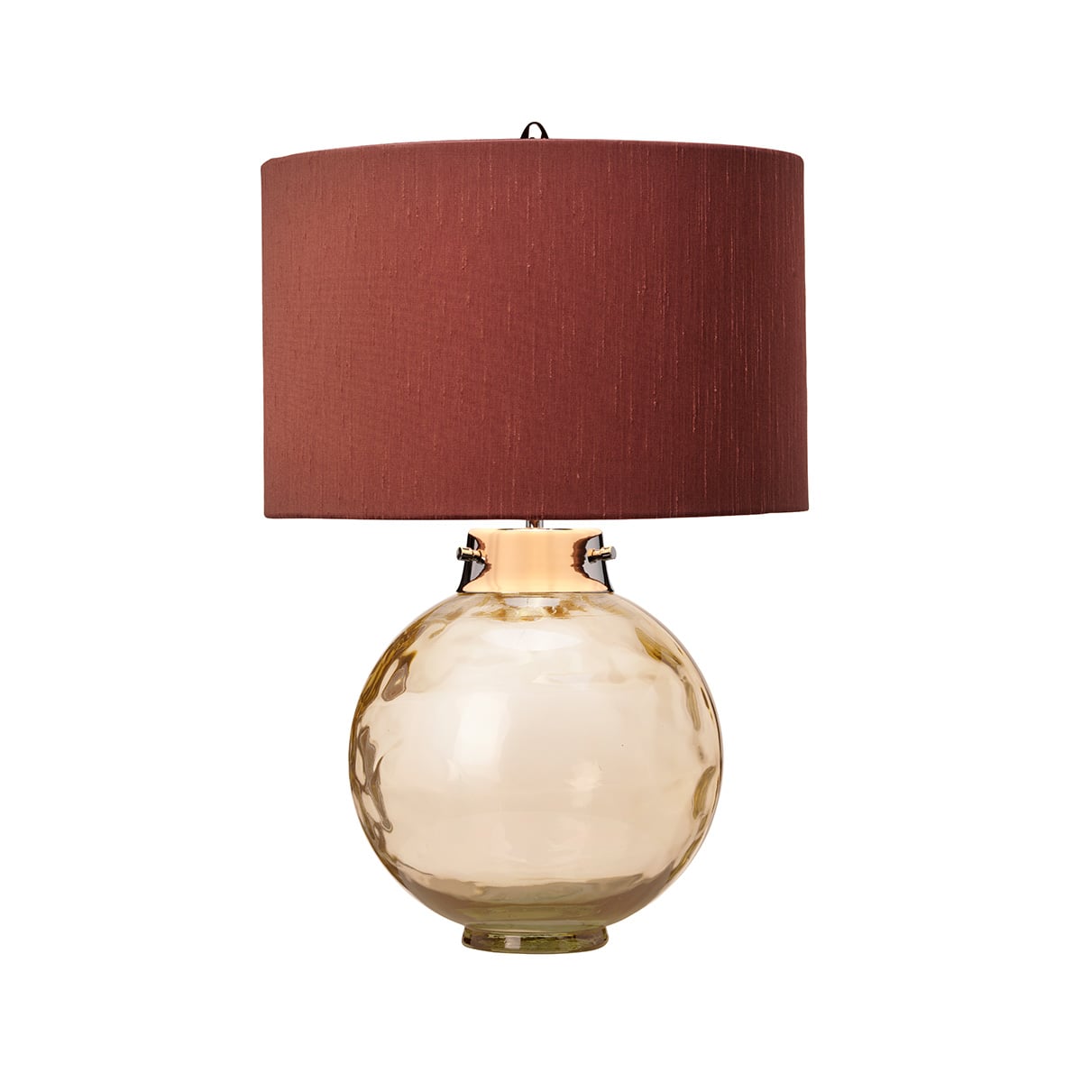 Elstead Kara Table Lamp with Smoke Glass Base and Handmade Shades