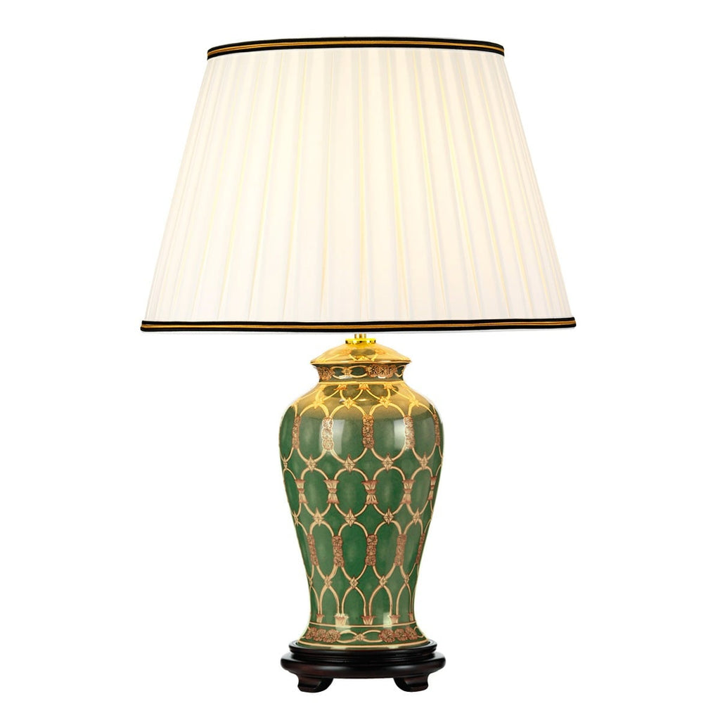 Elstead Sashi Traditional Table Lamp with Tall Empire Shade