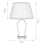 Elstead Sashi Traditional Table Lamp with Tall Empire Shade - dimensions