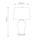 Elstead Ying Table Lamp with White Tapered Drum Shade - dimensions