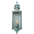 Elstead Downing Street Outdoor Coastal Wall Lantern in Solid Brass Verdigris