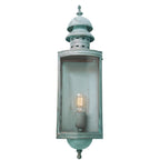 Elstead Downing Street Outdoor Coastal Wall Lantern in Solid Brass Verdigris