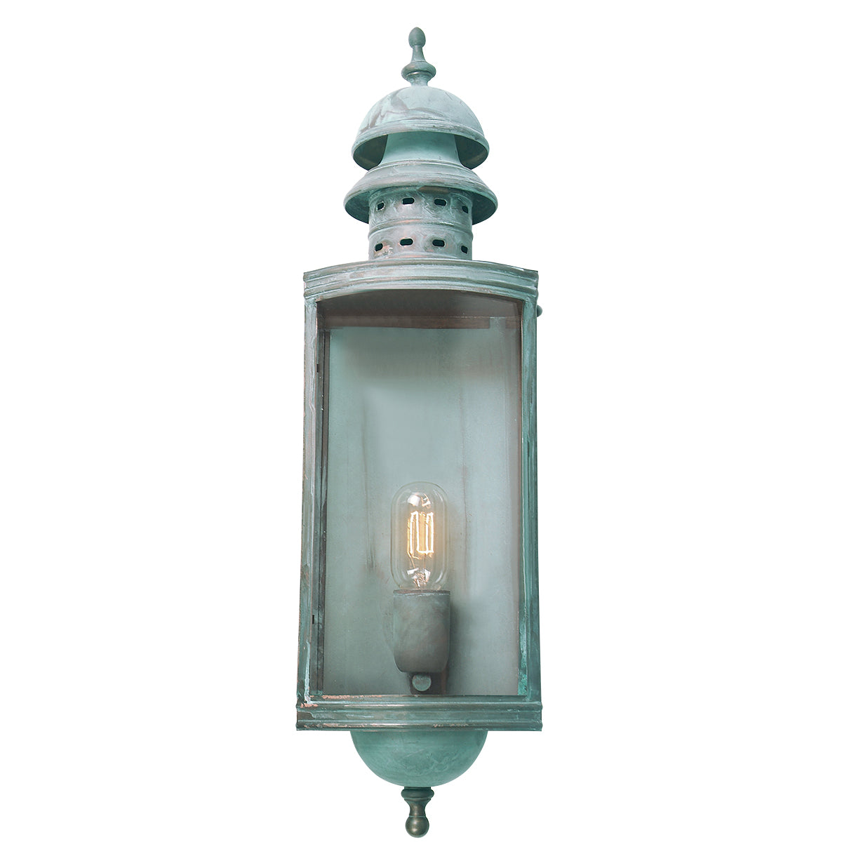 Elstead Downing Street Outdoor Coastal Wall Lantern in Solid Brass Verdigris