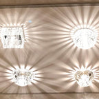 Diyas Ria Square Downlight in Polished Chrome with Crystal