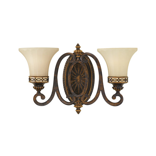 Feiss Drawing Room 2 Light Wall Light in Walnut