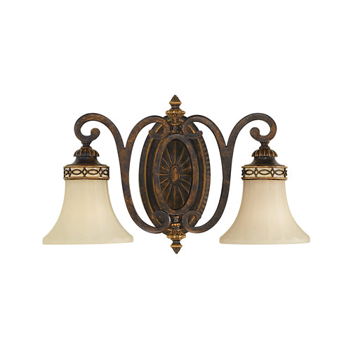 Feiss Drawing Room 2 Light Wall Light in Walnut