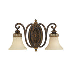 Feiss Drawing Room 2 Light Wall Light in Walnut