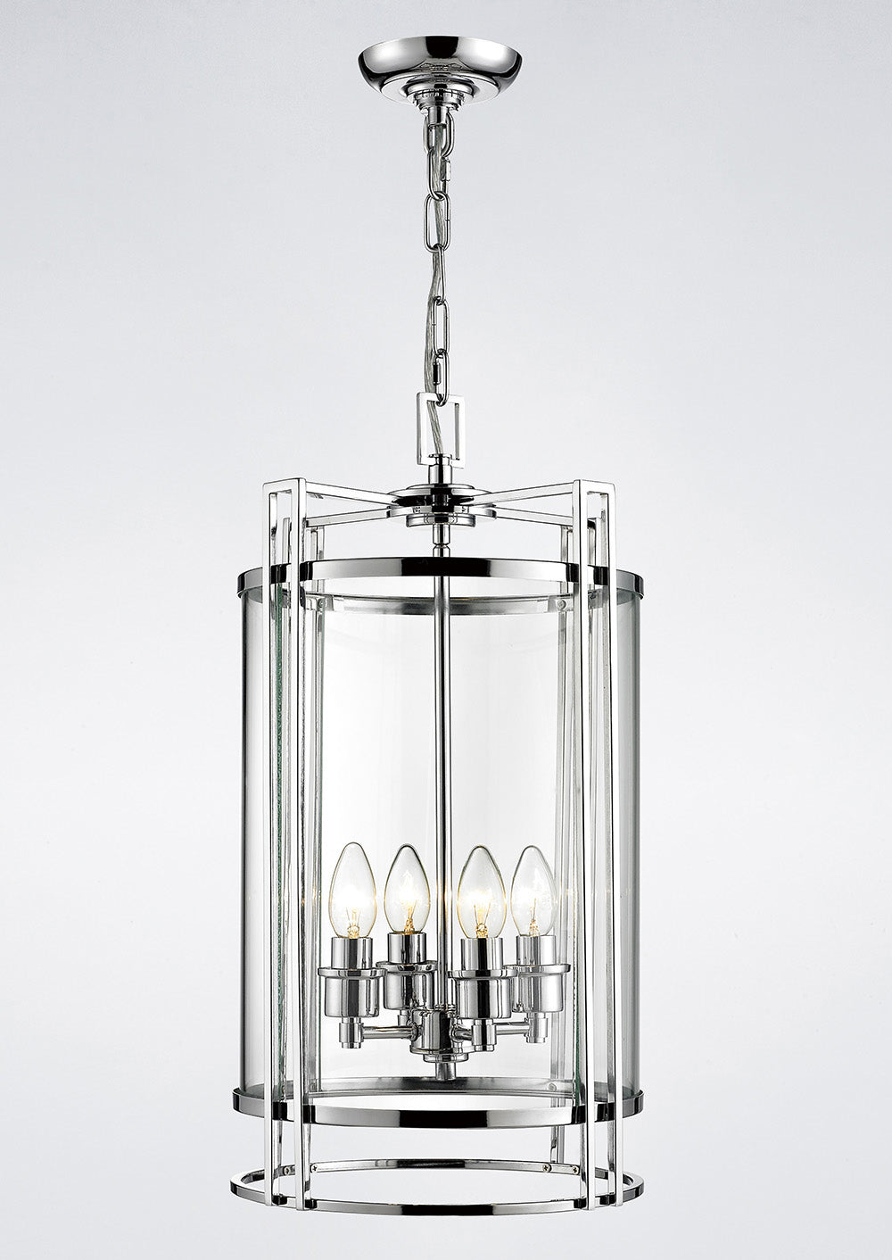 Diyas Eaton 4 Light Ceiling Lantern in Polished Chrome