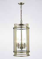 Diyas Eaton 3 Light Ceiling Lantern in Antique Brass