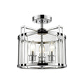 Diyas Eaton 3 Light Semi Flush Ceiling Lantern in Polished Chrome