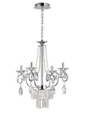 Diyas Eden 4 Light Pendant Light in Polished Chrome with Crystal