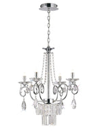 Diyas Eden 4 Light Pendant Light in Polished Chrome with Crystal