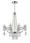 Diyas Eden 8 Light Pendant Light in Polished Chrome with Crystal