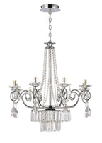Diyas Eden 8 Light Pendant Light in Polished Chrome with Crystal