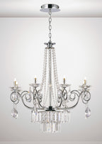 Diyas Eden 8 Light Pendant Light in Polished Chrome with Crystal