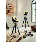 Eglo 49618 Covaleda Single Light Floor Lamp Black and Gold Frame
