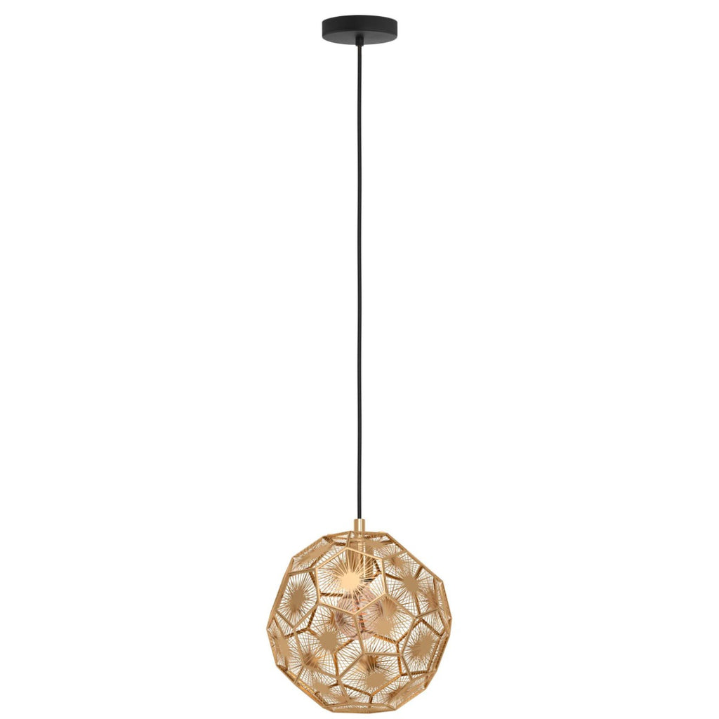 Eglo Skoura Pendant Ceiling Light Black Brass