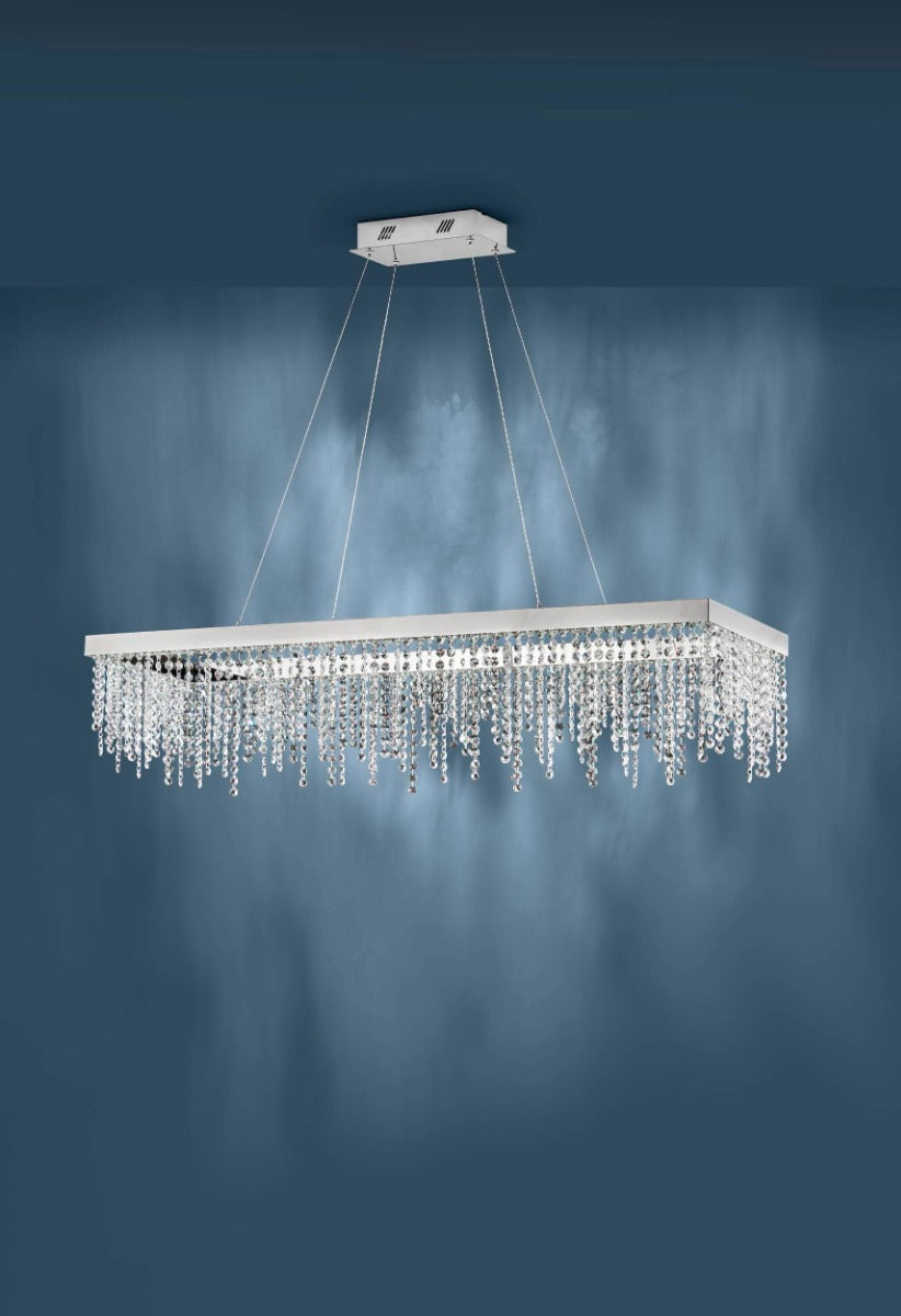 Eglo Stars of Light Antelao LED Bar Pendant Light Fitting Chrome with Crystal 39283 