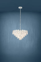 Eglo Stars of Light Carvario 10 Light Pendant Fitting Chrome with Satin & Clear Crystals 39722