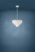 Eglo Stars of Light Carvario 7 Light Pendant Fitting Chrome with Clear Crystal Glass 39723