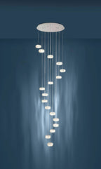 Eglo Stars of Light Corliano LED 17 Light Pendant Fitting Chrome with Crystal 39546