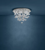 Eglo Stars of Light Pianopoli 15 Light Flush Ceiling Fitting Chrome/Crystal 39245