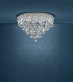 Eglo Stars of Light Pianopoli 43 Light Flush Ceiling Fitting Chrome/Crystal 39246