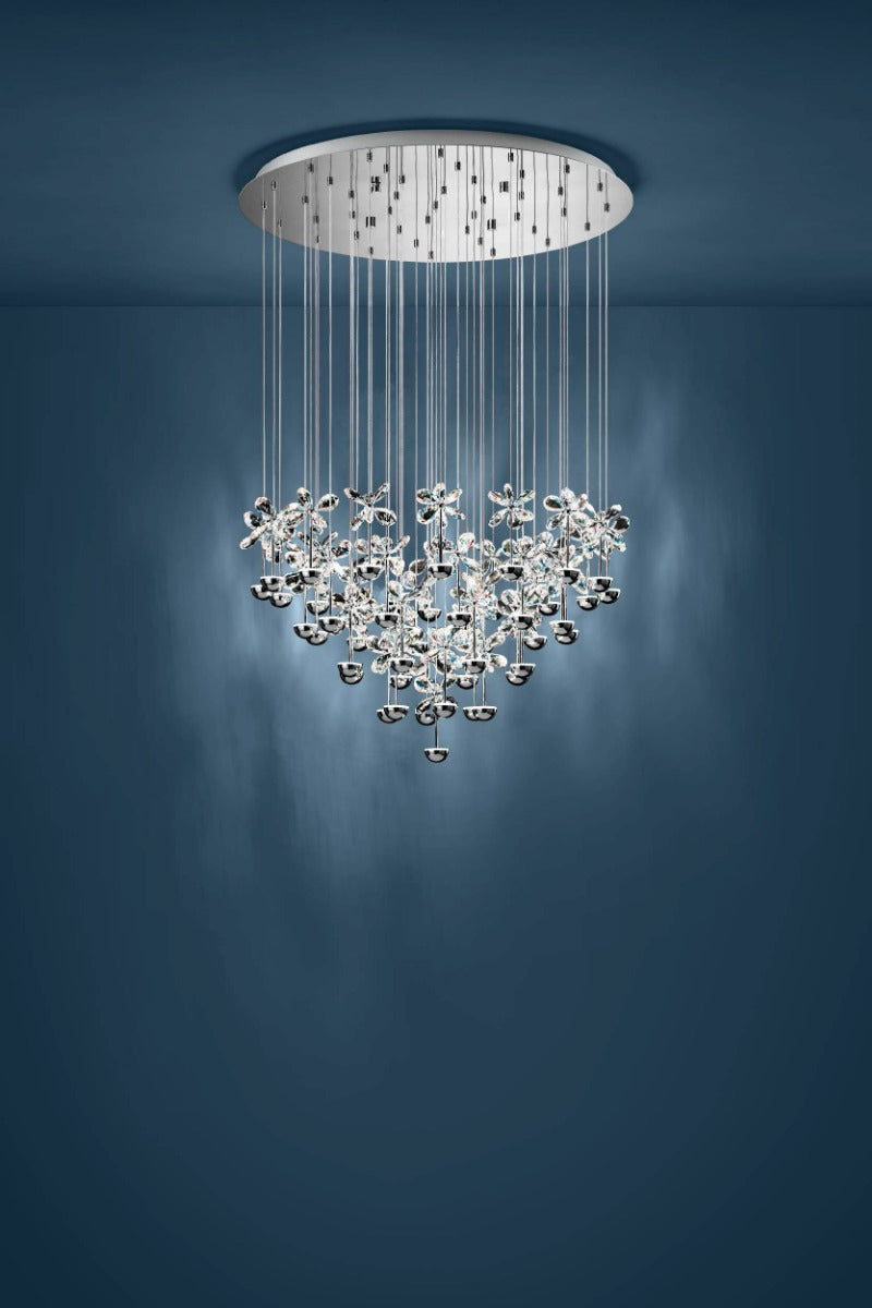 Eglo Stars of Light Pianopoli LED Pendant Fitting Chrome with Crystal 93661