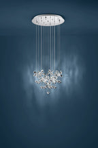 Eglo Stars of Light Pianopoli LED Pendant Fitting Chrome with Crystal Glass 93662