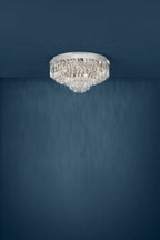 Eglo Stars of Light Valparaiso 1 Flush 11 Light Ceiling Fitting Chrome with Crystals 39491
