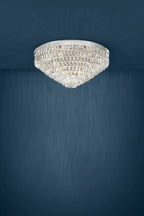 Eglo Stars of Light Valparaiso 1 Flush 16 Light Ceiling Fitting Chrome with Crystals 39492