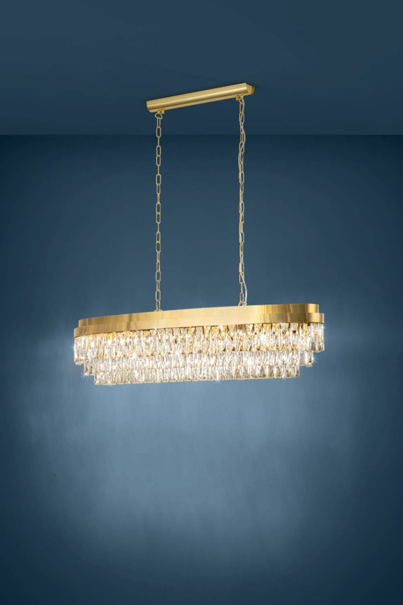 Eglo Stars of Light Valparaiso 13 Light Pendant Gold with Optic Crystals 39463