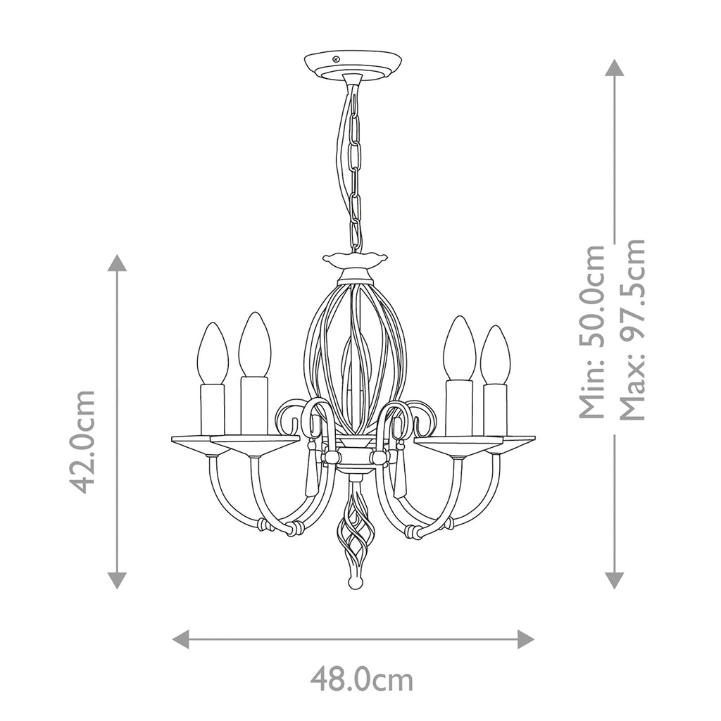 Elstead Aegean 5 Light Ceiling Light in Polished Brass