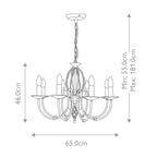 Elstead Aegean 8 Light Chandelier in Aged Brass