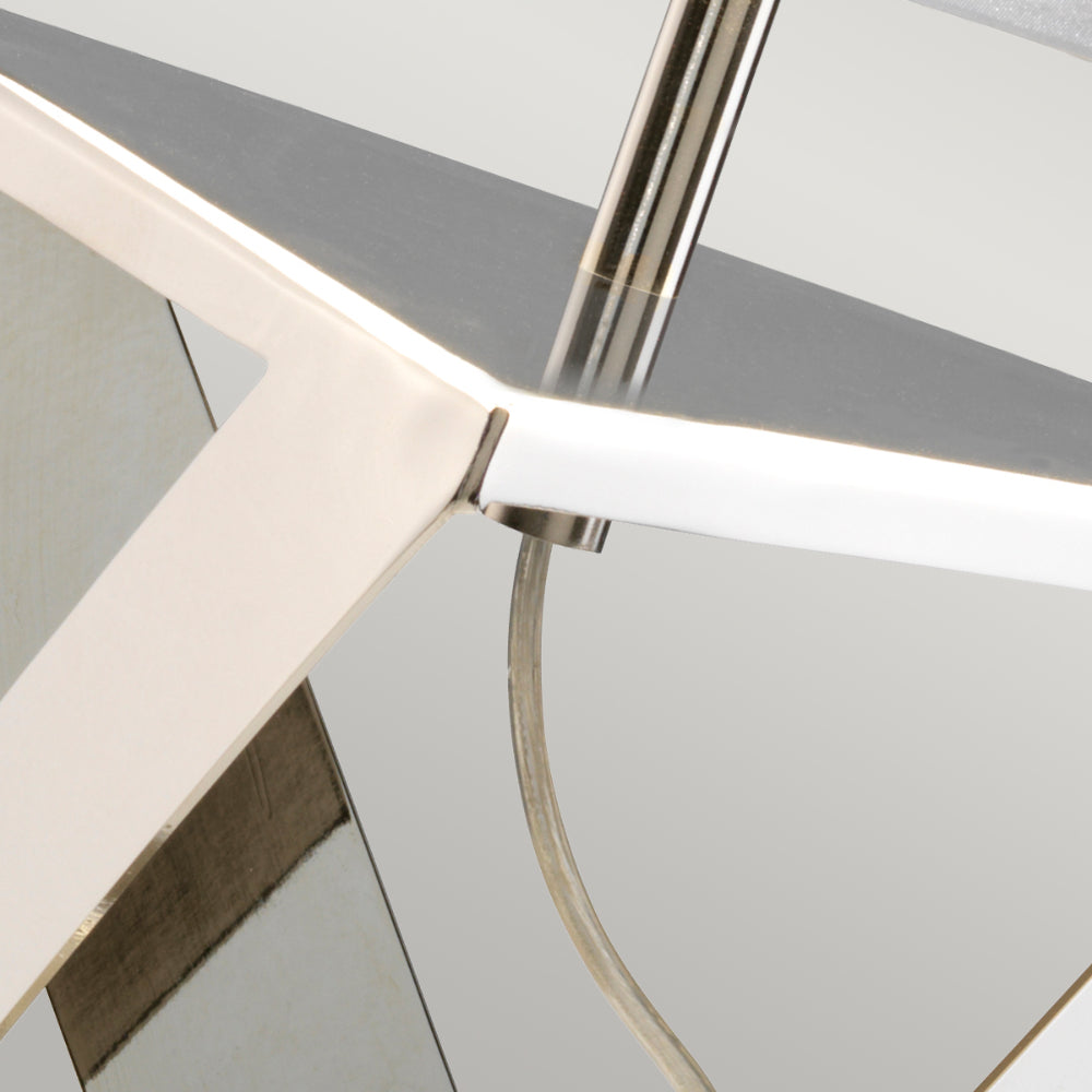 Elstead Aegeus Table Lamp in Polished Nickel with White Marble Base