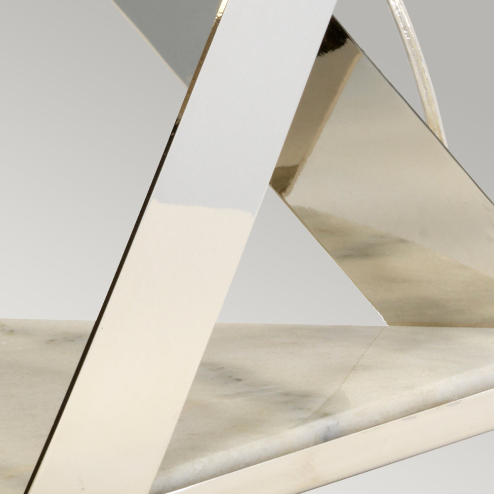 Elstead Aegeus Table Lamp in Polished Nickel with White Marble Base