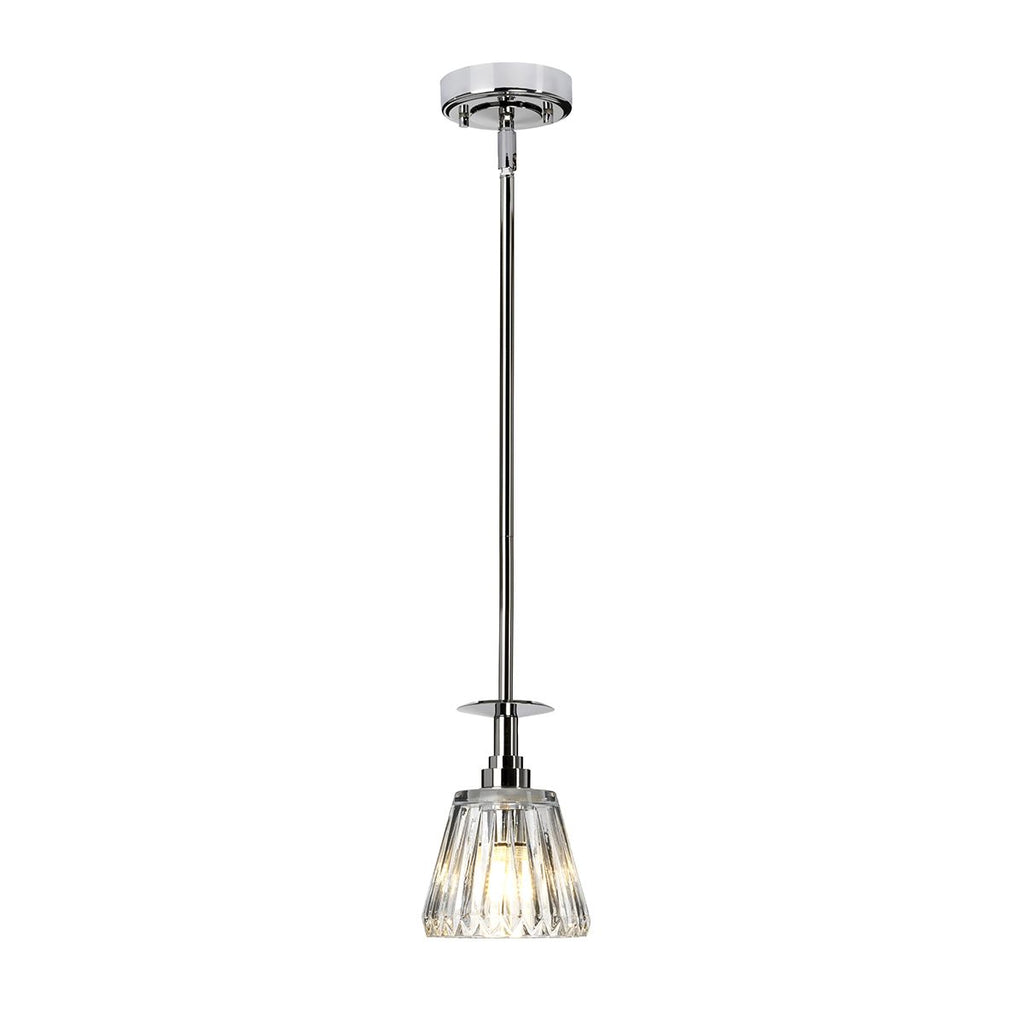 Elstead Agatha 1 Light Bathroom Pendant Light in Polished Chrome