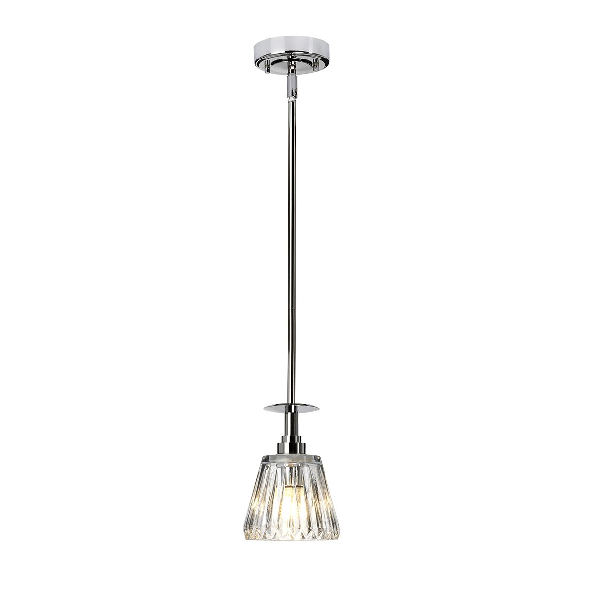 Elstead Agatha 1 Light Bathroom Pendant Light in Polished Chrome