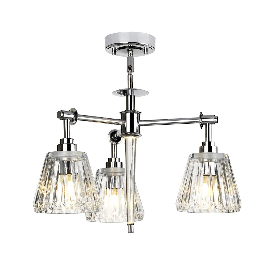 Elstead Agatha 3 Light Bathroom Pendant Light in Polished Chrome