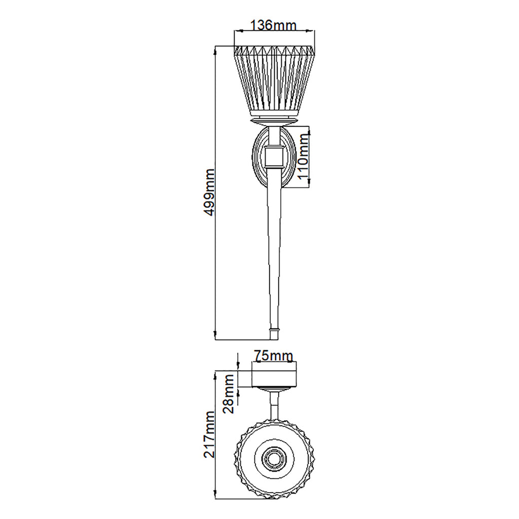 Elstead Agatha Wall Light in Brushed Nickel