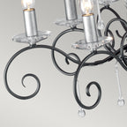 Elstead Amarilli 10 Light Chandelier in Black Silver