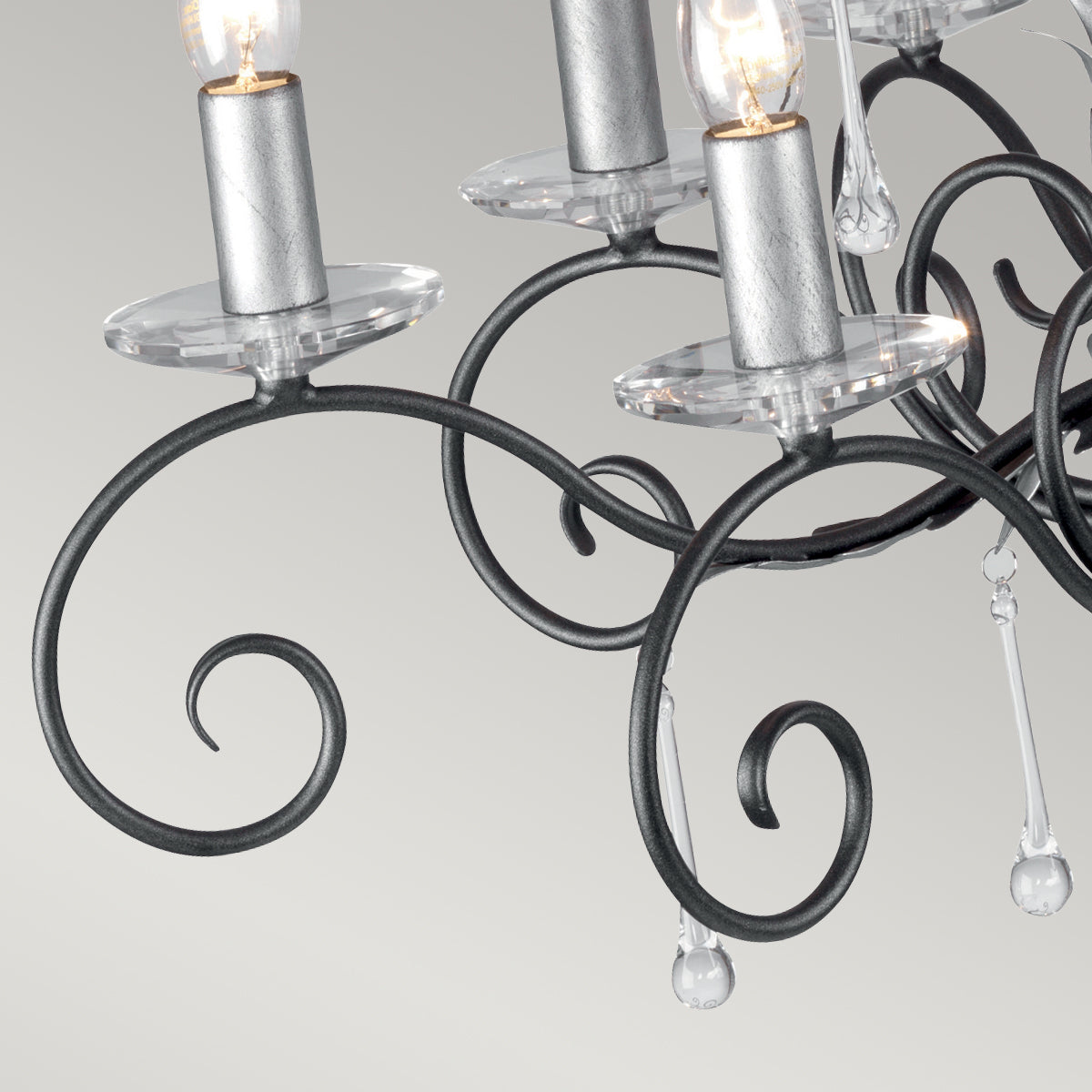 Elstead Amarilli 10 Light Chandelier in Black Silver