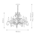 Elstead Amarilli 10 Light Chandelier in Black Silver