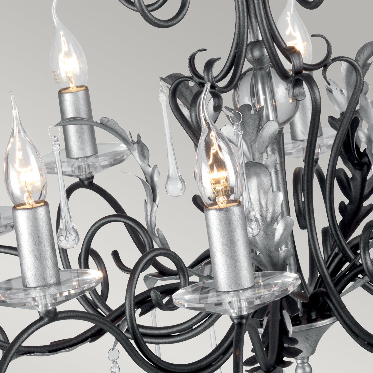 Elstead Amarilli 10 Light Chandelier in Black Silver