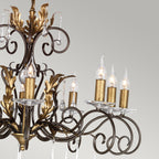 Elstead Amarilli 10 Light Chandelier in Bronze and Gold
