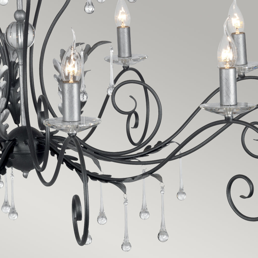Elstead Amarilli 15 Light Chandelier in Black Silver