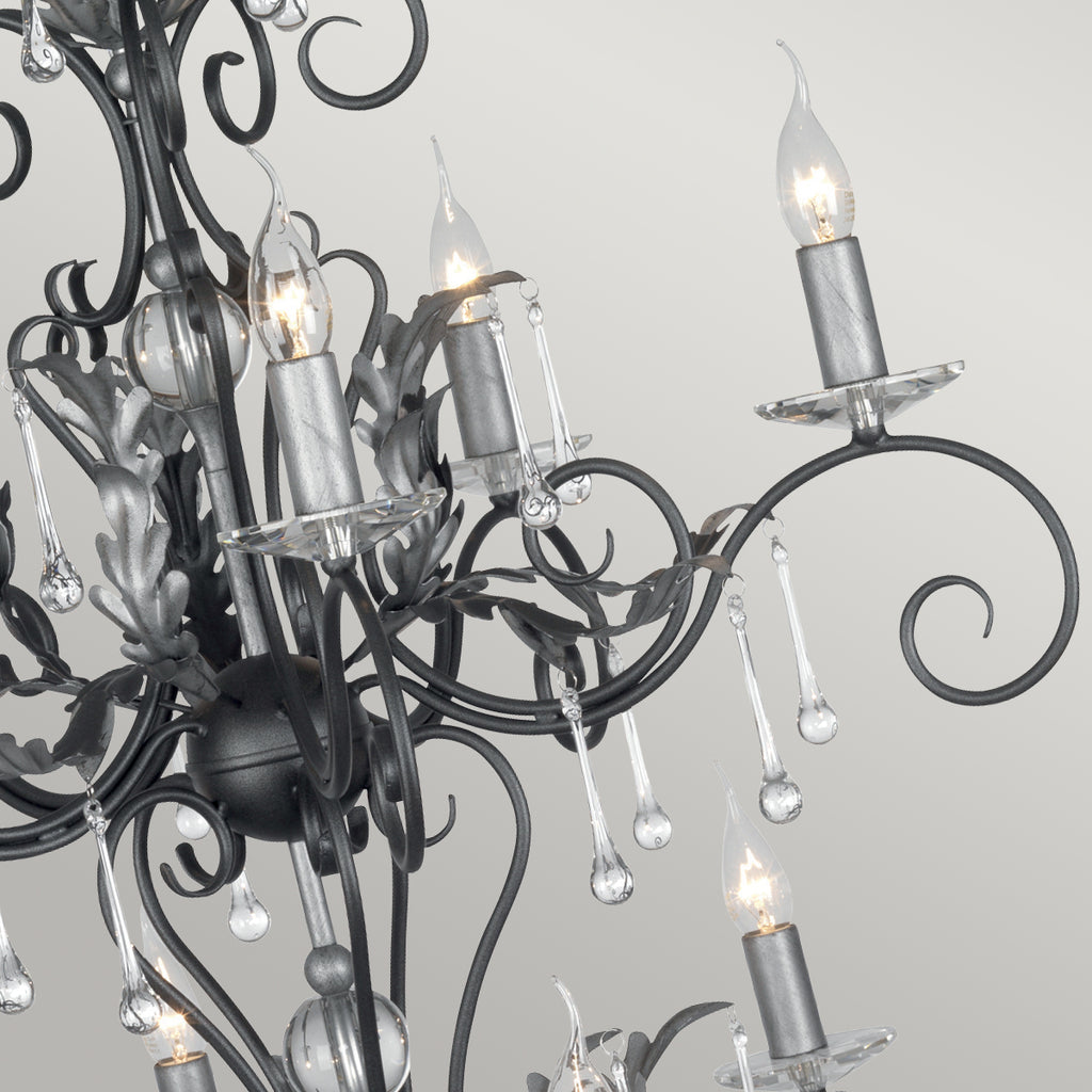 Elstead Amarilli 15 Light Chandelier in Black Silver