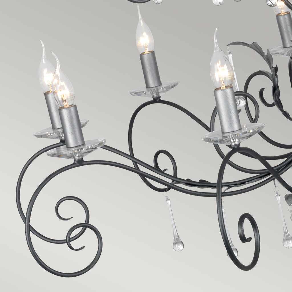 Elstead Amarilli 15 Light Chandelier in Black Silver